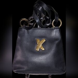 PALOMA PICASSO Black Leather Shoulder Bag In Perfect Condicion.